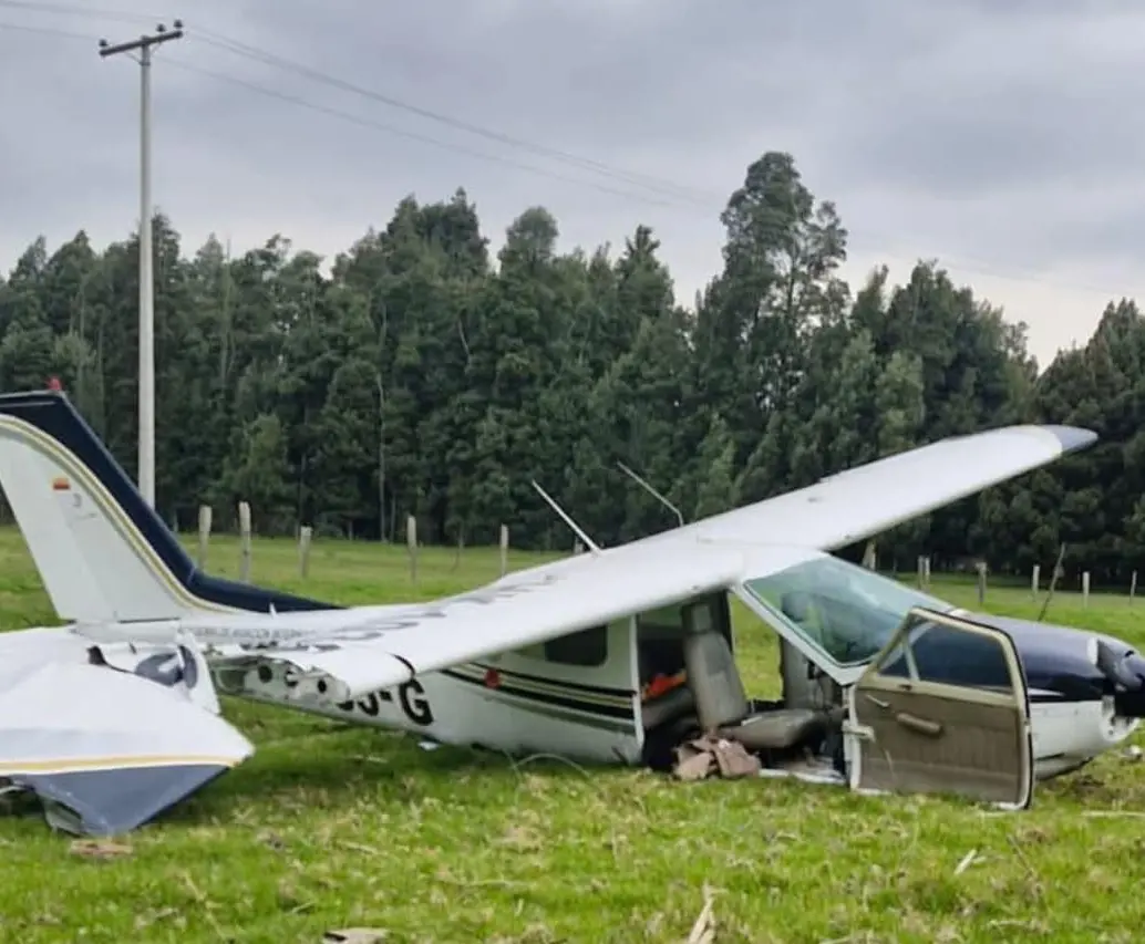 Un accidente aéreo se registró este sábado 22 de marzo Bojacá, Cundinamarca. FOTO: Bomberos Cundinamarca 