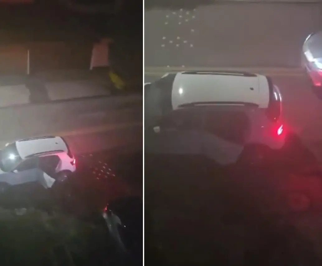 Momento del robo de camioneta en Bogotá. Foto: captura de video