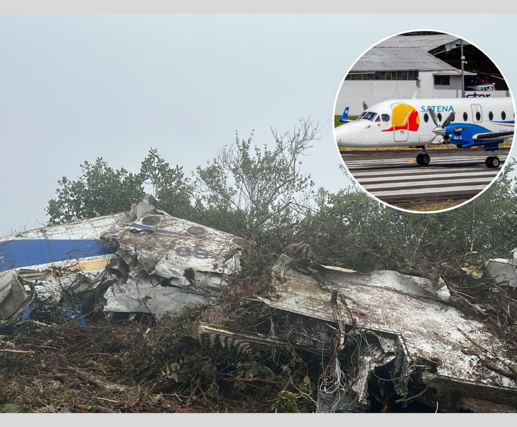 Un avión de Satena se estrelló este miércoles 28 de enero mientras volaba a Ocaña, Norte de Santander. FOTOS: Cortesía - Luis Miguel Molina Galeano