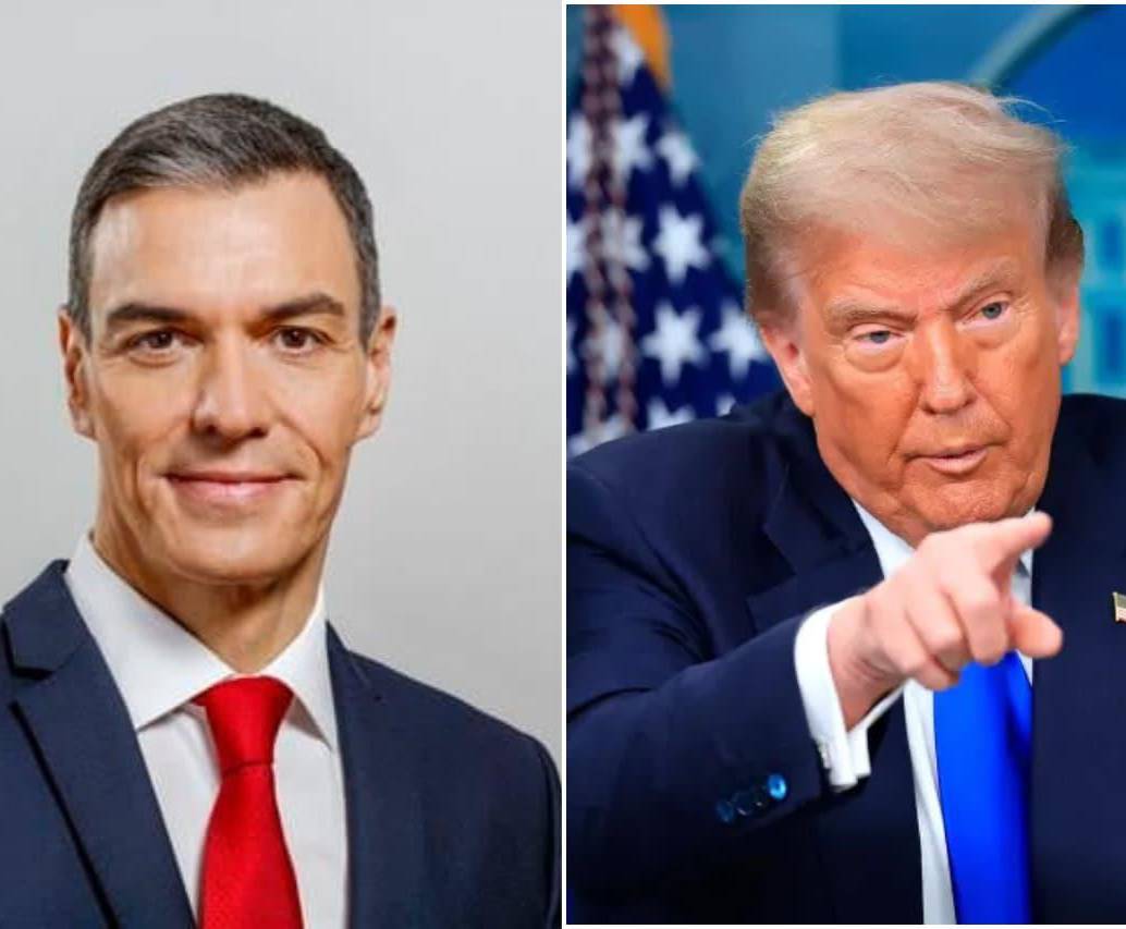 El presidente estadounidense Donald Trump rompió relaciones comerciales con España en medio de un conflicto en Medio Oriente. FOTOS: GETTY- Tomada de X @Pedrosanchez