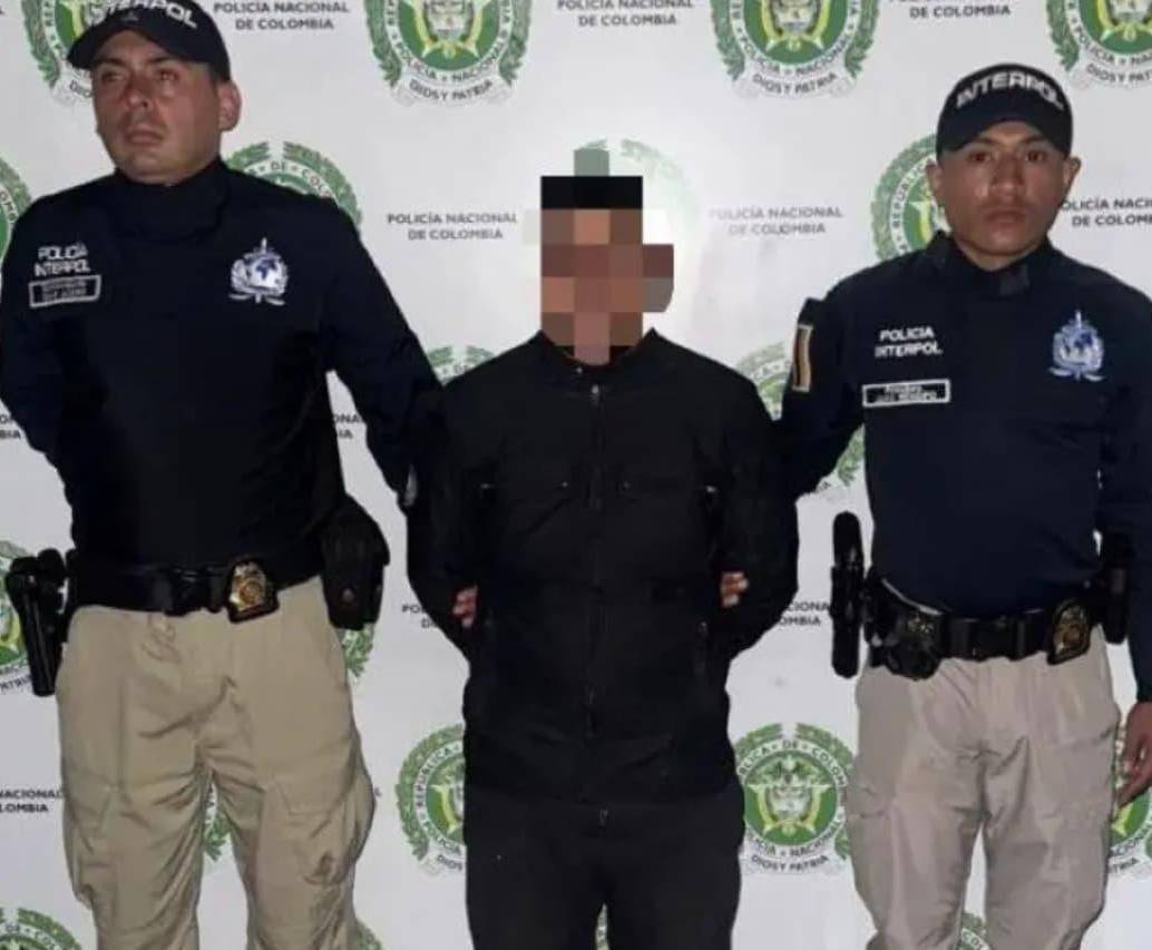 Miller Alejandro Cano Mateus fue capturado por la Policía en Bogotá. FOTO: Cortesía Interpol