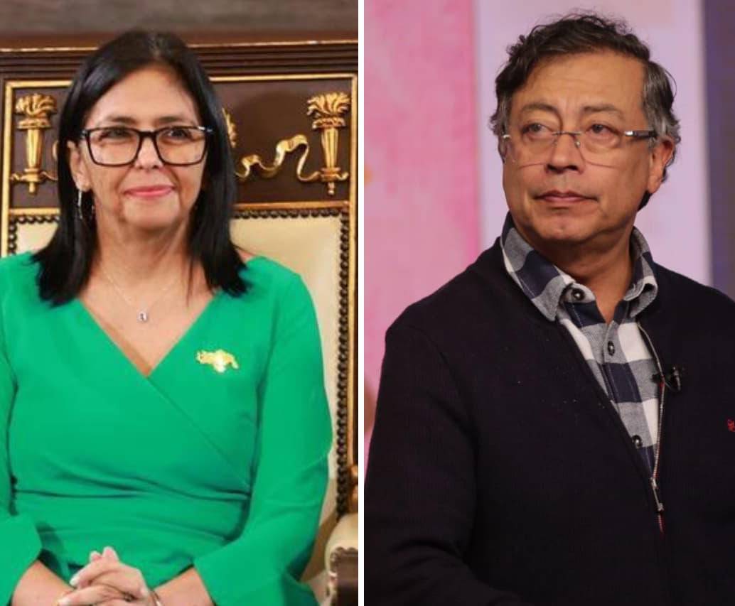Delcy Rodríguez le respondió a Gustavo Petro sobre el “arancel cero” entre Colombia y Venezuela. FOTOS: XINHUA - COLPRENSA 