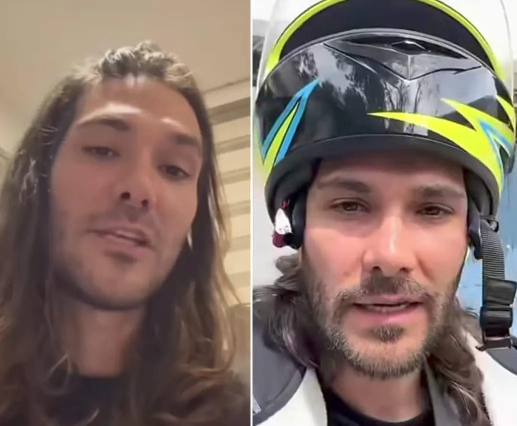 El cantante<i> Riko ‘El Monumental’ </i> ahora hace domicilios en las calles de Medellín. FOTOS: Capturas de video.