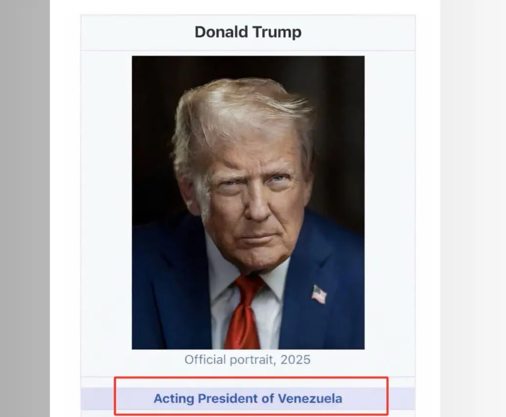 Esta fue la imagen que publicó Donald Trump en la que se autoproclama como presidente interino de Venezuela. FOTO: Truth Social