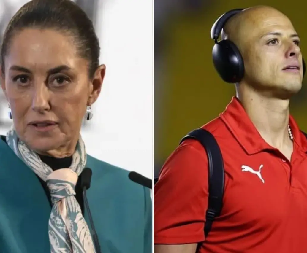 La presidenta Claudia Sheinbaum se pronunció sobre el comentario del ‘Chicharito’ Hernández. FOTOS: Getty - Tomada de Instagram