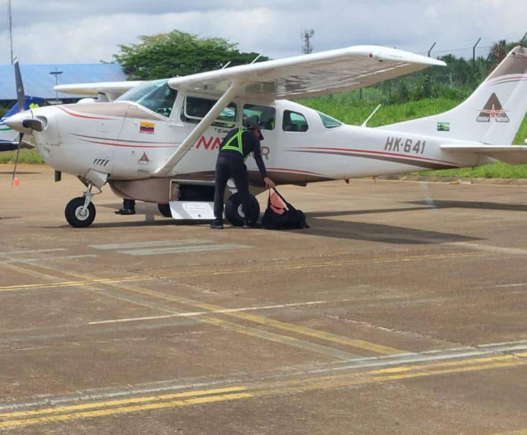Una avioneta se accidentó cuando cubría la ruta Yavarate - Papunahua - Bocoa - Mitú. FOTO: Registraduría Nacional