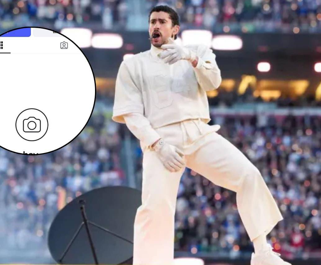 Bad Bunny eliminó sus publicanoes de su cuenta de Instagram, incluyendo su foto de perfil, tras su presentación en el Super Bowl 2026. FOTO: GETTY