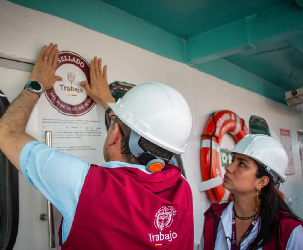 El Ministerio solicitó a la Autoridad Marítima Colombiana (Dimar) vigilar el cumplimiento de la medida y advirtió que el cierre permanecerá hasta que se corrijan las fallas detectadas. Foto: Cortesía MinTrabajo