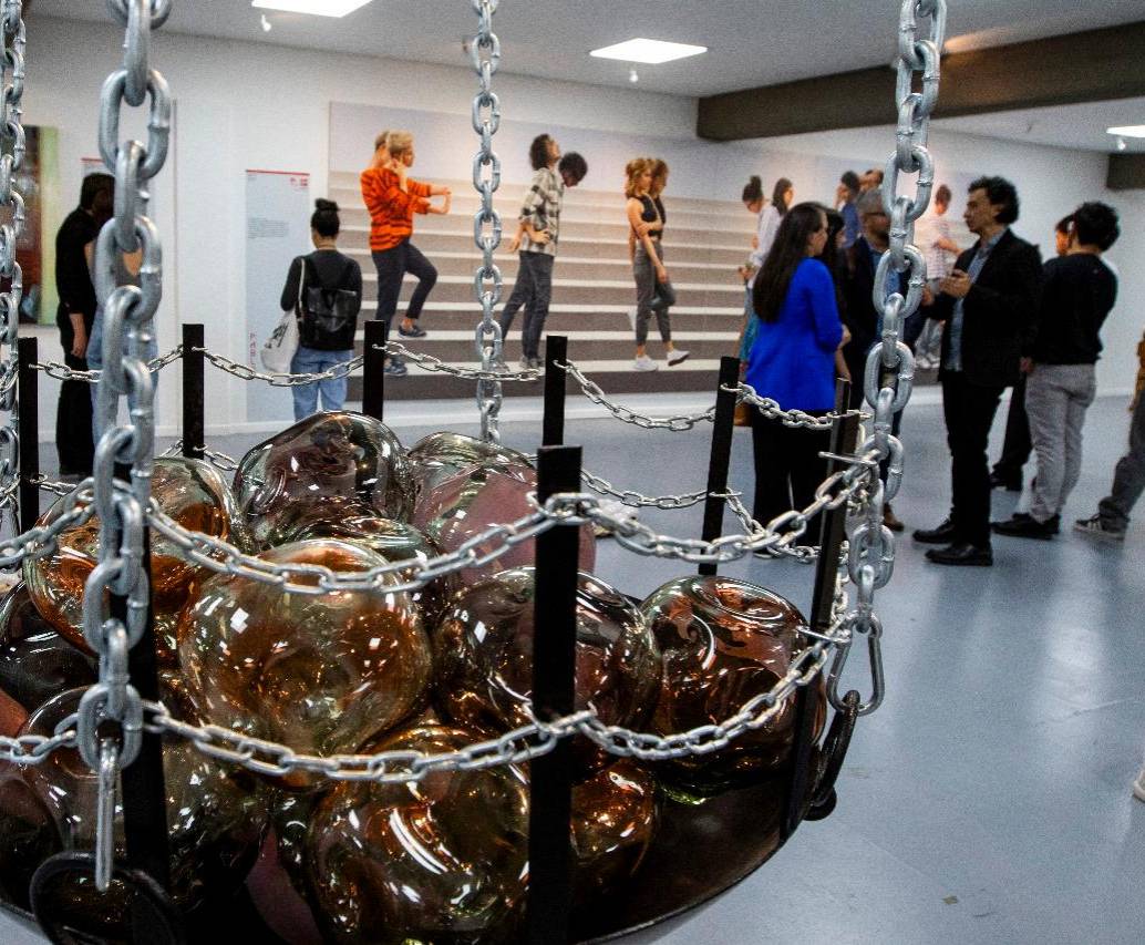 En la Sala U, de la Unal Medellín, está abierta la exposición Nuevas Cartografías. Foto: Julio Herrera.
