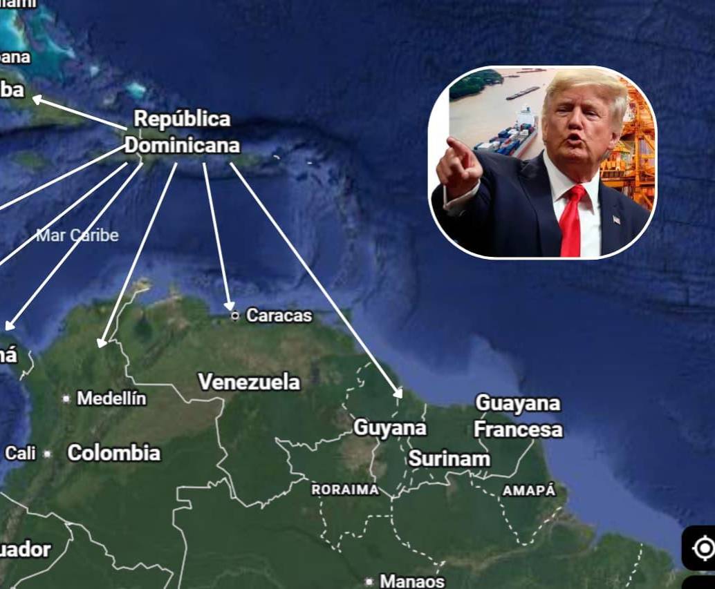 Donald Trump aseguró un punto estratégico en República Dominicana para los operativos contra las narcolanchas en el Caribe. FOTO: Diseño EC