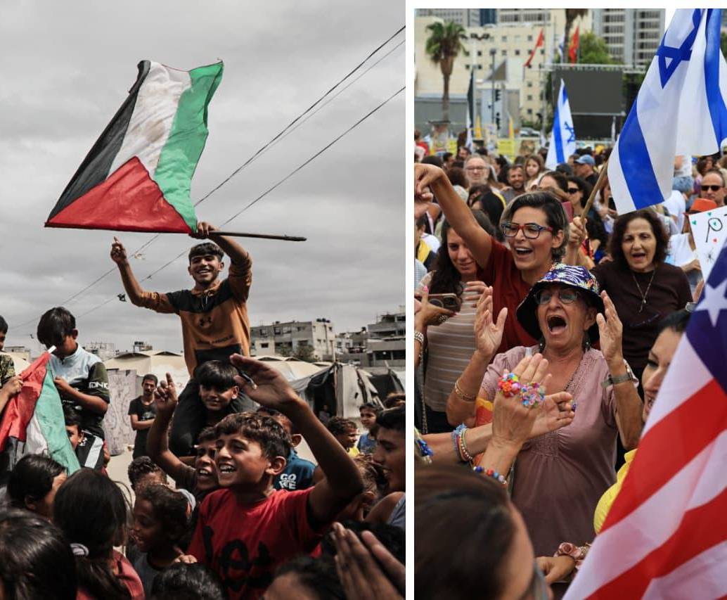 Israel y Palestina celebran con alegría la firma del acuerdo por la paz (fase 1) que fue planteado por Estados Unidos. FOTOS: GETTY 