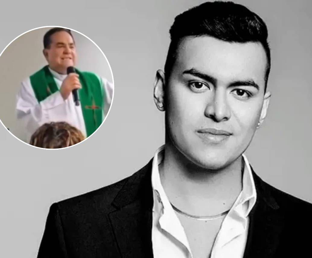 El padre Walter Zapata sorprendió a los feligreses tras cantar una canción de Yeison Jiménez. FOTOS: Cortesía