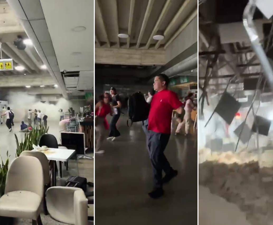 Así vivieron los momentos de tensión en el Aeropuerto Internaciona de Maiquetía Simón Bolívar, en Venezuela, por el terremoto ocurrido en la noche del 24 de junio de 2026. FOTO: Capturas de video - @srahalh