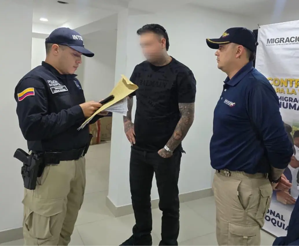 Un extranjero con circular roja de Interpol fue capturado el 16 de enero en el municipio de Sopetrán, Antioquia. FOTO: Migración Colombia 