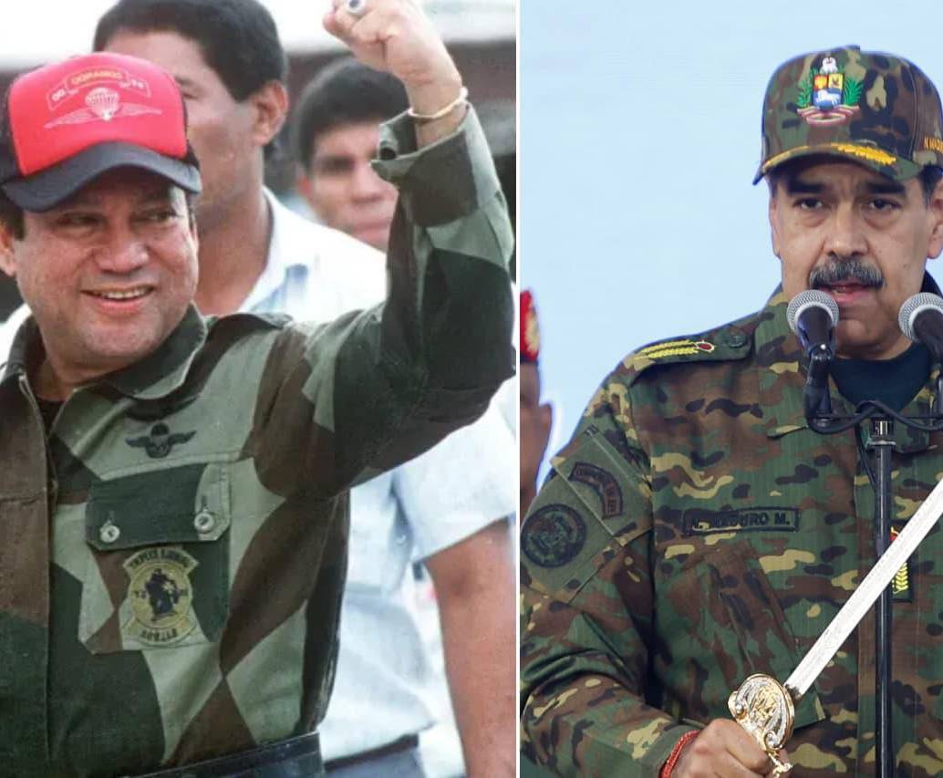 Las similitudes entre Manuel Antonio Noriega (izquierda) de Panamá y Nicolás Maduro de Venezuela. FOTOS: Getty - Xinhua