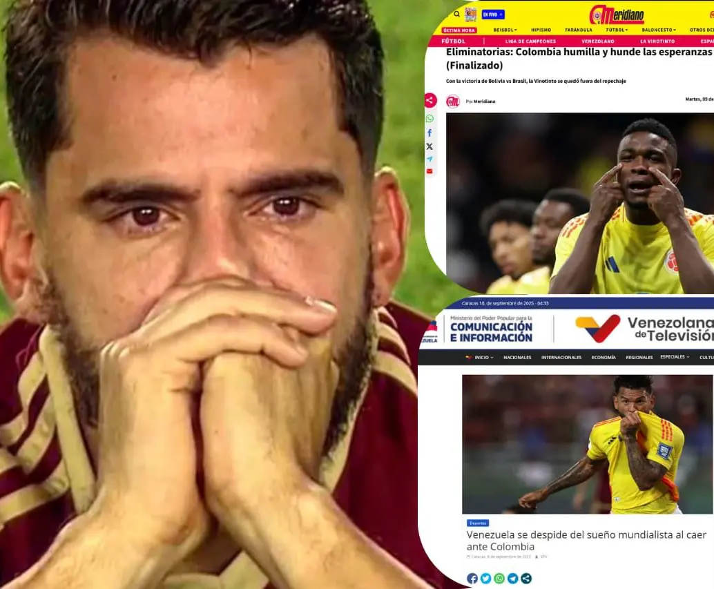 De esta manera reaccionó la prensa de Venezuela tras la derrota de la selección contra Colombia por la clasificación al Mundial 2026. FOTOS: Capturas de pantalla 
