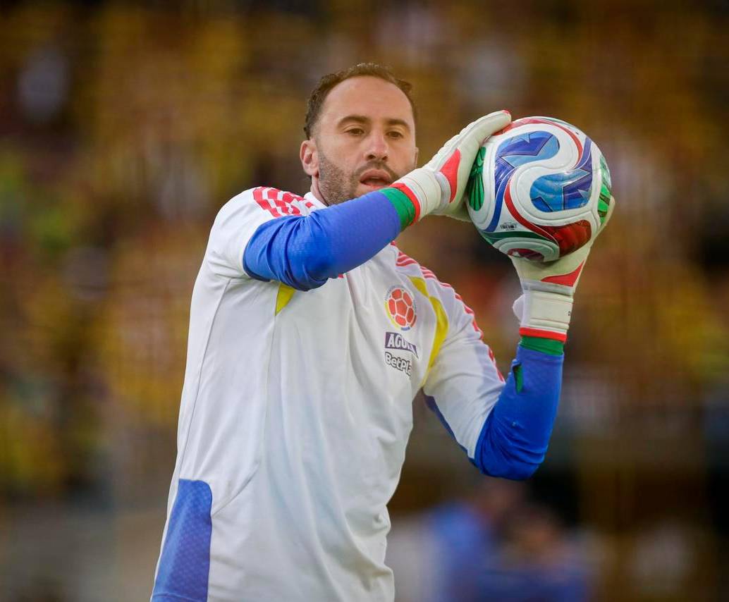 El arquero antioqueño David Ospina, de 37 años, es uno de los jugadores más veteranos que lleva la Selección Colombia al Mundial 2026. Foto: Colprensa