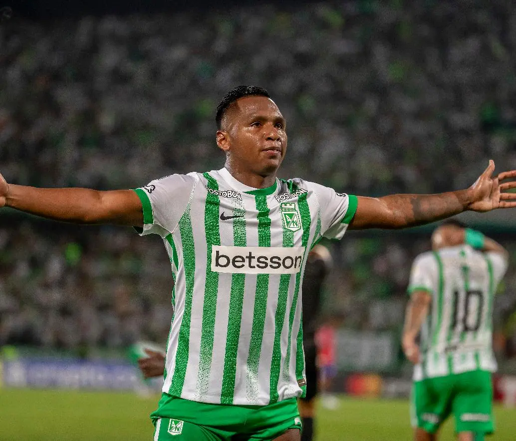 El delantero de Atlético Nacional, Alfredo Morelos, suma ocho celebraciones en el torneo Apertura de la Liga. FOTO: JUAN ANTONIO SÁNCHEZ 