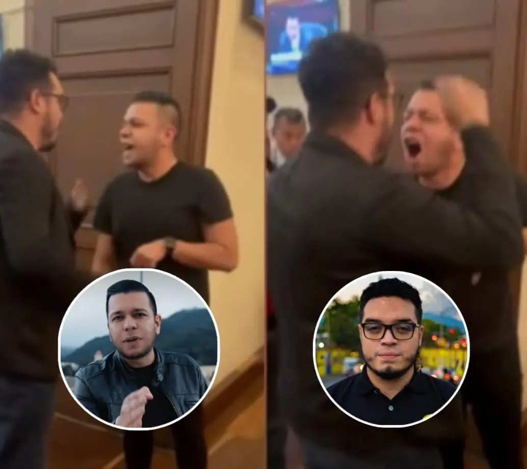 El enfrentamiento ocurrió en el salón social del Senado. Imagen, captura de video, redes sociales. 