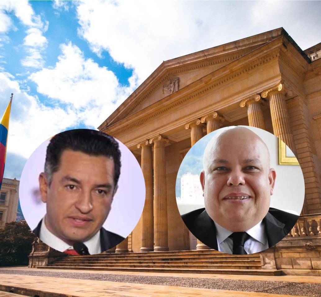 Andrés Idárraga, secretario de Transparencia, y Ómar Enrique Flórez, representante legal de AlDesarrollo. FOTOS: Presidencia y cortesía