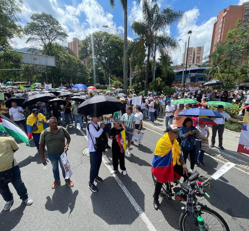 Marchas por el Día del Trabajo en Medellín. Foto: Manuel Saldarriaga, EL COLOMBIANO
