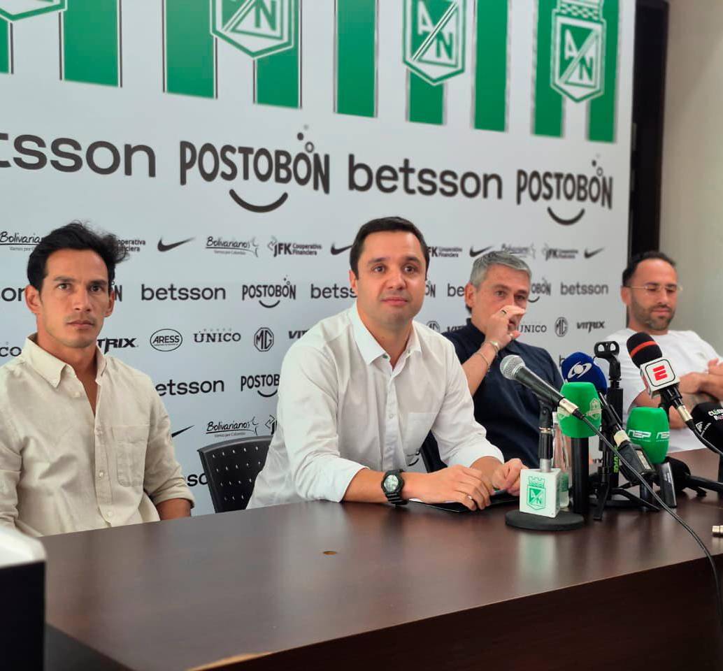 Imágenes de la rueda de prensa que dieron en Nacional. FOTO NACIONAL ES PASIÓN