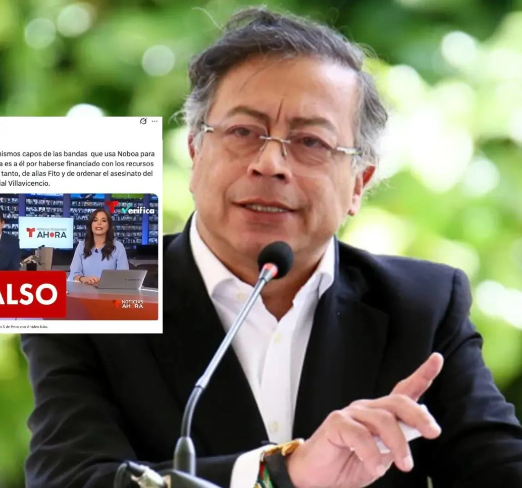 La cadena de noticias Telemundo desmintió al presidente Petro sobre un trino que publicó contra el mandatario Daniel Noboa, de Ecuador. Fotos: Colprensa y Telemundo
