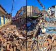 Así quedó la emblemática calle 8 de Roldanillo. Foto: Captura de video