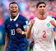 Kylian Mbappé y Achraf Hakimi, referentes de los seleccionados de Francia y Marruecos que se enfrentan este jueves en EE. UU. FOTO GETTY