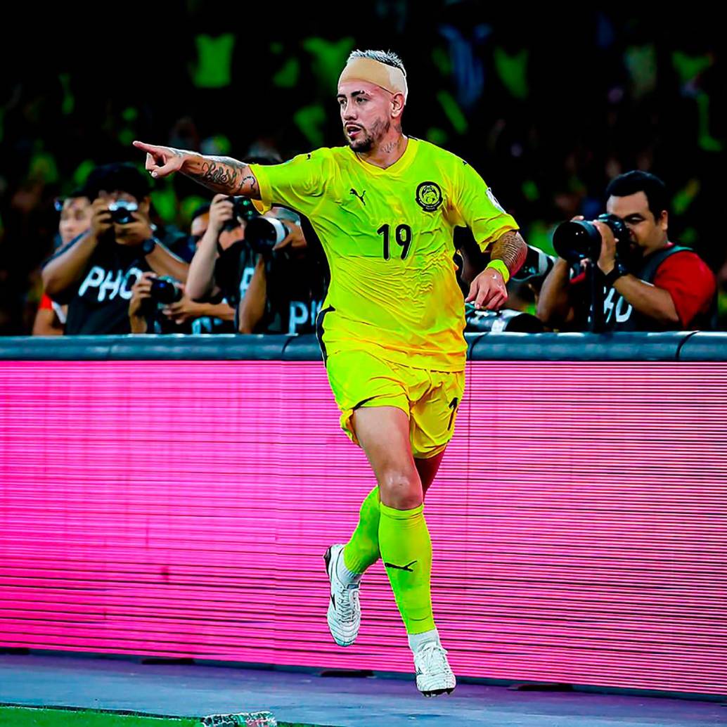 El futbolista Rodrigo Holgado disputó dos partidos con la Selección de Malasia en la fecha Fifa de junio. Anotó gol contra Vietnam. FOTO: TOMADA DEL INSTRAGRAM DE RODRIGO HOLGADO
