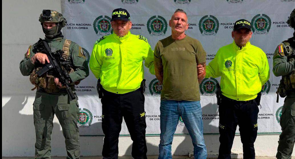 Lorenzo Dei Meneghetti, alias Lorenzo, fue capturado tras labores de inteligencia conjunta entre Colombia y Europa. Foto: Policía Nacional. FOTO: CORTESÍA POLICÍA NACIONAL