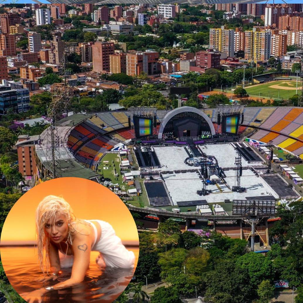 Así luce el estadio Atanasio Girardot, de Medellín, antes de los conciertos de este viernes 1 y sábado 2 de diciembre. FOTO Camilo Suárez y Getty.