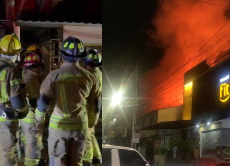 Las autoridades investigan las causas del incendio; sin embargo, no se descarta que haya sido producto de un globo de mecha. FOTO: Cortesía Alcaldía de Rionegro