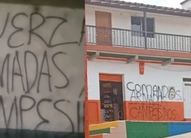 Estos fueron los mensajes con los que se levantaron los ciudadanos en el corregimiento San José, en Andes. FOTO: Cortesía