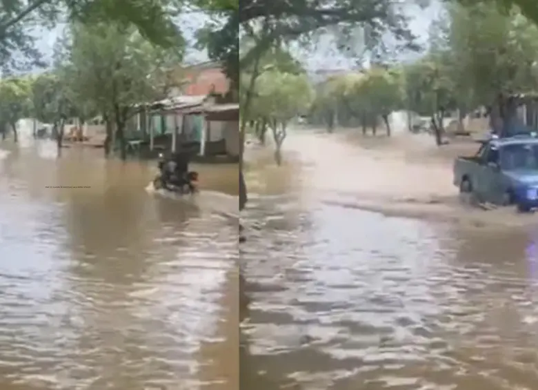 La Alcaldía de Necoclí ordenó la evacuación preventiva de viviendas aledañas al río Mulatos. FOTO: redes sociales de El Reportero