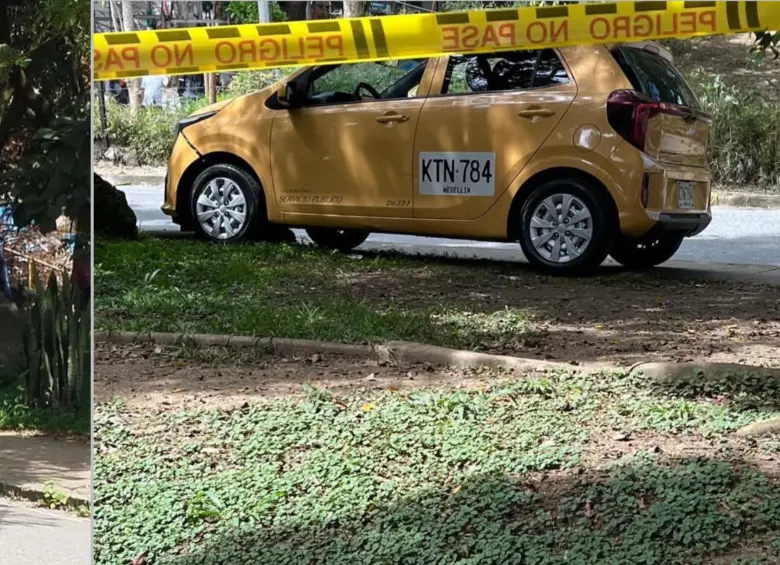 Héctor Fabio Cano, de 46 años, fue encontrado sin vida al interior de este carro en el barrio Alfonso López, en Medellín. FOTO: Cortesía