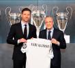 Xavi Alonso y el presidente del Real Madrid, Florentino Pérez. FOTO; Tomada de X Real Madrid