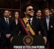 Esta es la imagen generada con inteligencia artificial publicada por Andrés Cepeda en Instagram, en la que aparece con la banda presidencial de Colombia. FOTO Instagram