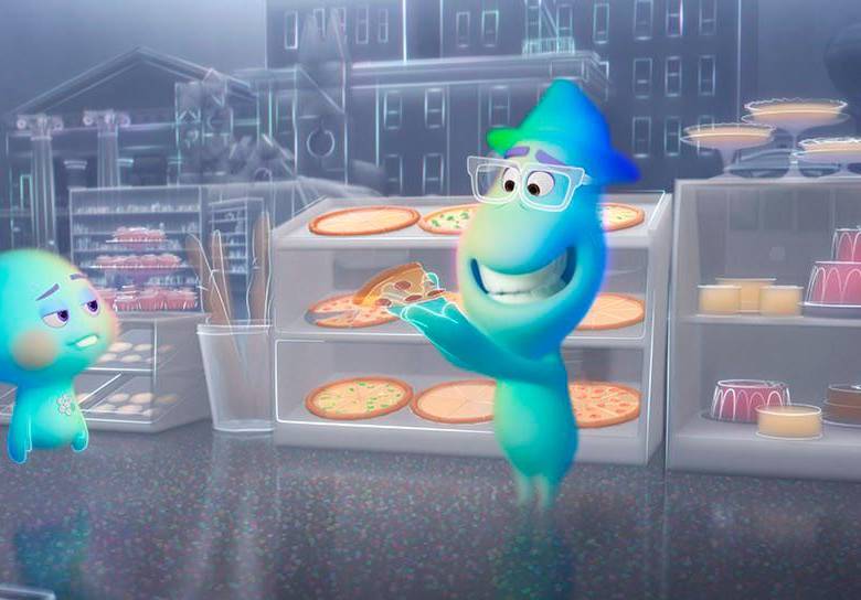 Aquí está el alma de Joe junto al alma 22 que no quiere vivir en la Tierra. Son los dos personajes en los que se centra la película animada Soul. FOTO cortesía pixar - disney+
