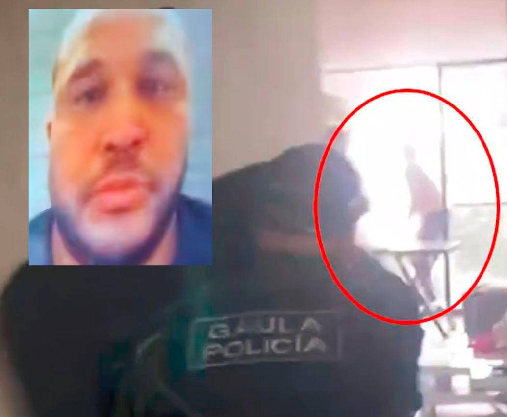 En las imágenes de la Policía Nacional quedaron registrados los momentos en los cuales Ender Alexis Rojas Montán intenta escapar por el balcón, pero al resbalarse cae al vacío. FOTO: CORTESÍA POLICÍA NACIONAL