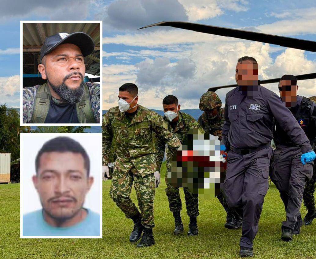Tras la muerte de Erlinson Echavarría Escobar (arriba), alias Ramiro, el mando del frente 18 de las disidencias de las Farc quedaría en manos de Wilmar de Jesús Graciano Molina (detalle), alias Román. FOTOS: CORTESÍA