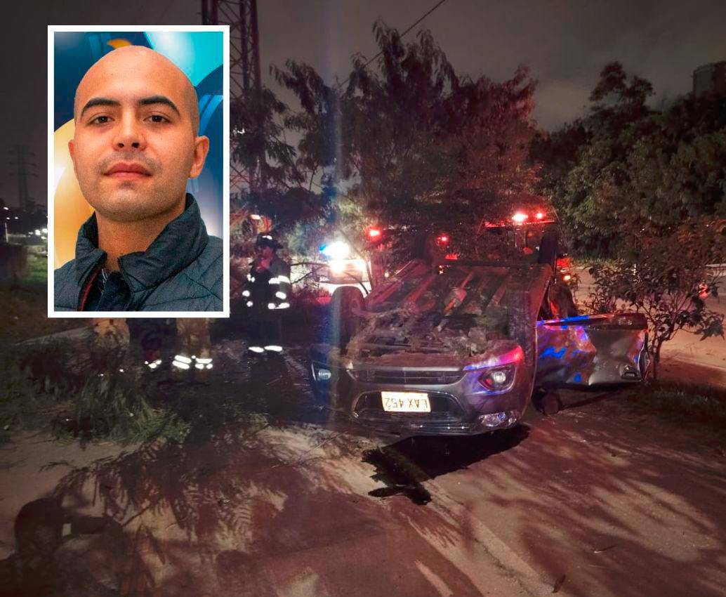 En este accidente, registrado en la vía a La Seca, en Bello, murió la mamá de Jhon Ánderson Arango Arboleda (detalle), presidente del Concejo de Bello. FOTOS: Cortesía