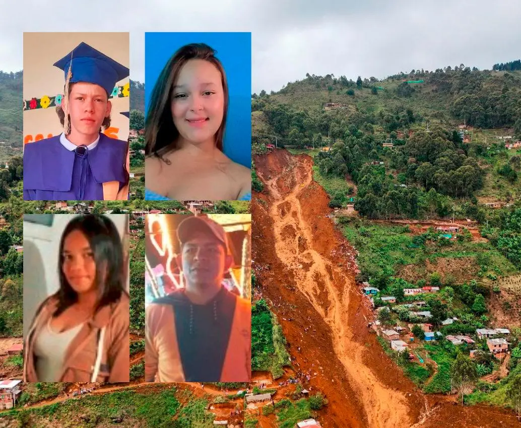 Juan David Lozano Hernández (arriba, izq.), Carolina Ciro Castro (arriba, der.), Meleidys Martínez Oquendo (abajo, izq.) y César Hoyos Cantero (abajo, der.) son cuatro de las víctimas cuyos familiares vivían en el Oriente antioqueño o en el departamento de Córdoba. FOTOS: Camilo Suárez y cortesía