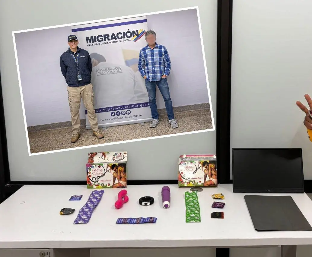 Las autoridades migratorias en el aeropuerto José María Córdova, de Rionegro, devolvieron a estos dos extranjeros en la última semana. El de la imagen principal dijo cínicamente que venía a Colombia solo a explotar sexualmente a mujeres. FOTOS: <b>CORTESÍA MIGRACIÓN COLOMBIA</b>