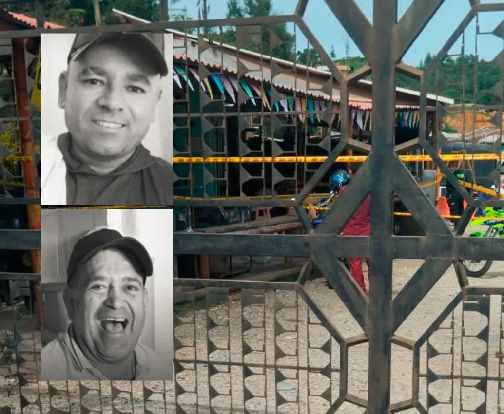 Dentro de este parqueadero fueron asesinados Juan David Marín Escobar (arriba), de 48 años, y de William Hernán Serna Giraldo (abajo), de 62. FOTOS: CORTESÍA