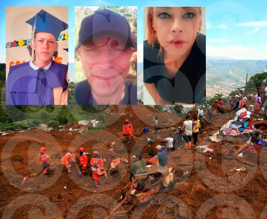 Tres de las víctimas de esta tragedia invernal en la vereda Granizal, de Bello, fueron Juan David Lozano Hernández, de 16 años; Pedro Nel Agudelo Zapata, de 48, y Paula Andrea Londoño, de 40 años. Las autoridades confirmaron que son 14 los fallecidos del deslizamiento y se buscan a 11 desaparecidos. FOTOS: CAMILO SUÁREZ Y CORTESÍA