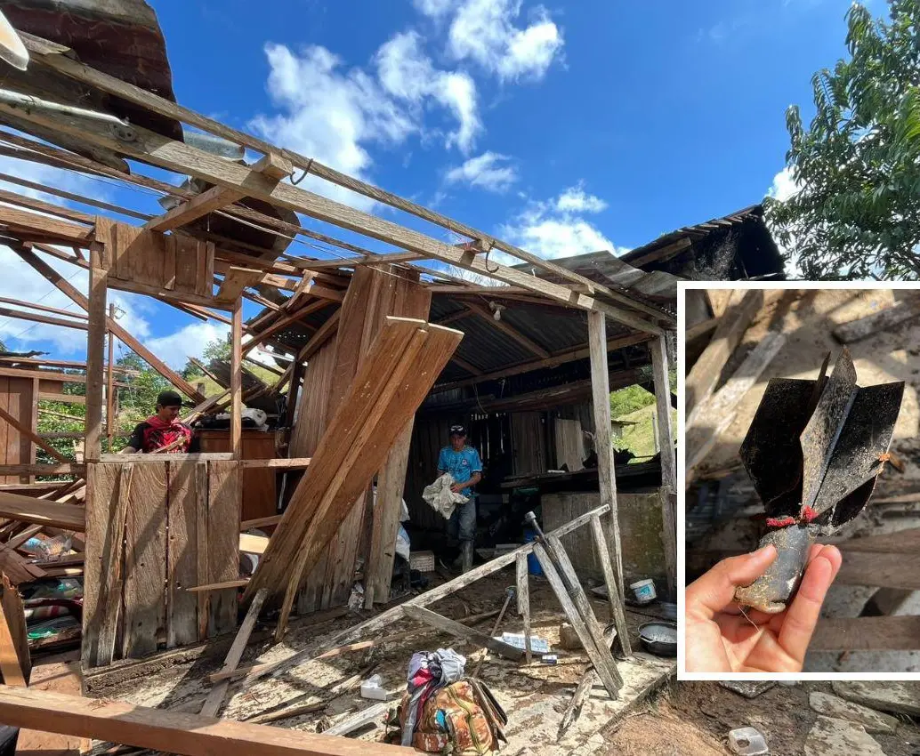 Uno de los ataques más graves con artefactos explosivos lanzados ocurrió el 3 de diciembre del año pasado en Remedios, Antioquia, dejando a una mujer y a sus hijos fallecidos. FOTO. CORTESÍA