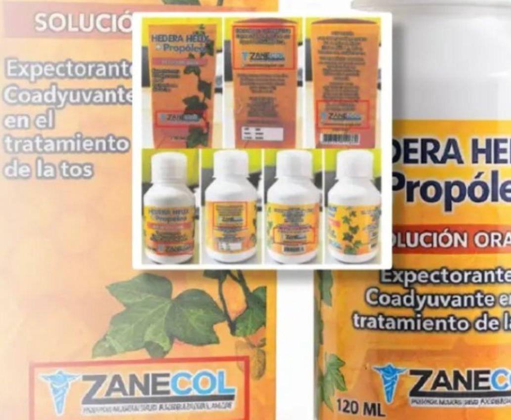 Esta es la presentación del jarabe en cuestión por el cual Invima lanza la alerta. Cabe destacar que hay referencias del mismo producto, de otras marcas, que no tienen ningún inconveniente con los permisos sanitarios. FOTO: CORTESÍA INVIMA