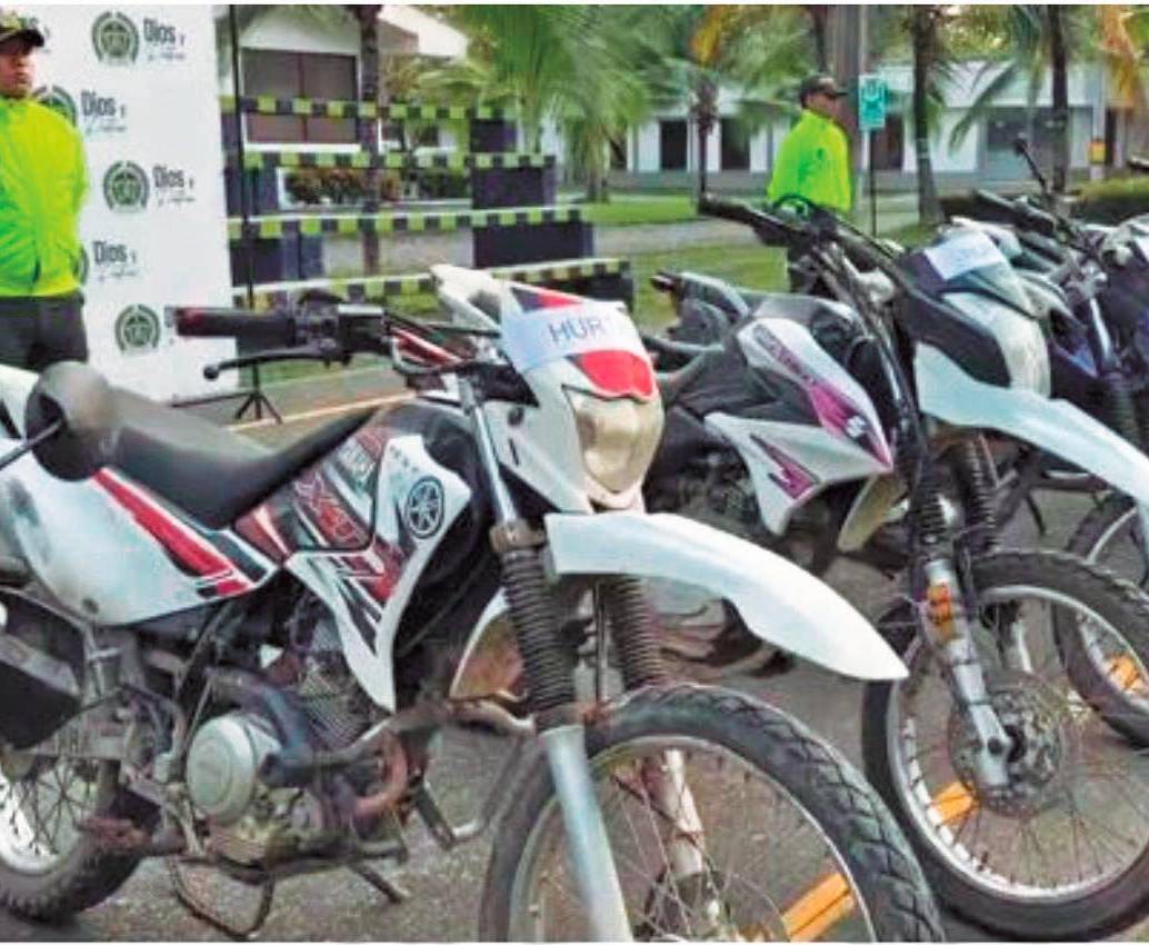 Unas 20 motos fueron recuperadas en el Urabá antioqueño por parte de la Policía Nacional, las cuales fueron hurtadas en Medellín y el Valle de Aburrá. <b><span class="mln_uppercase_mln"> </span></b>FOTO<b><span class="mln_uppercase_mln"> CORTESÍA</span></b>