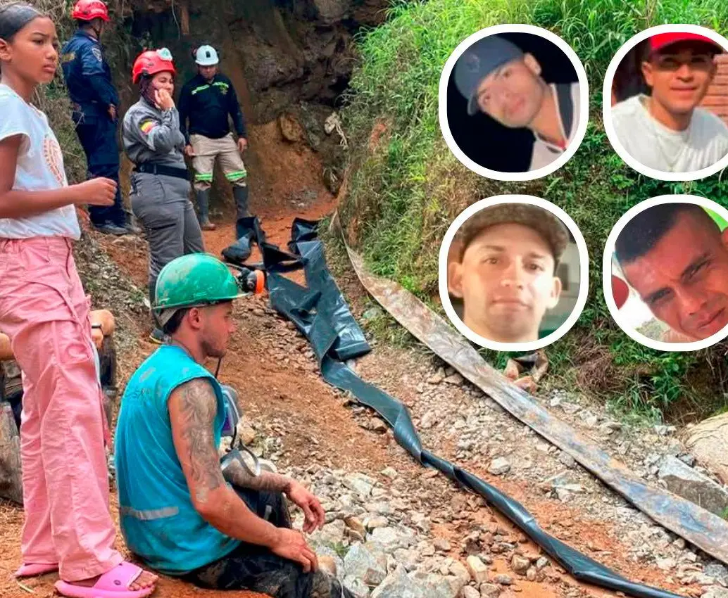 Dentro de la mina Las Delicias, en la zona rural del municipio de Segovia, fallecieron Luis Arnoldo Varela Maldonado, James Yesid Córdoba Flórez, Yilmar Velásquez Rojas y Juan Carlos Balvuenas. FOTOS: CORTESÍA
